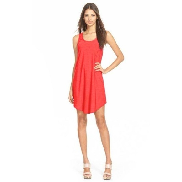 Leith Cayenne Racerback Curved Hem Tank Dress S - Picture 1 of 12